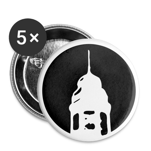 Logo invertiert - Buttons groß 56 mm (5er Pack)