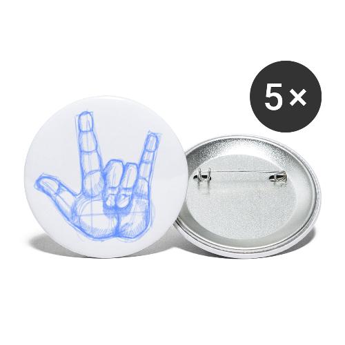 Sketchhand ILY - Buttons groß 56 mm (5er Pack)