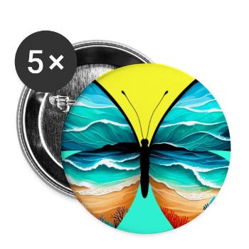butterfly - Buttons large 2.2''/56 mm (5-pack) - white - Front