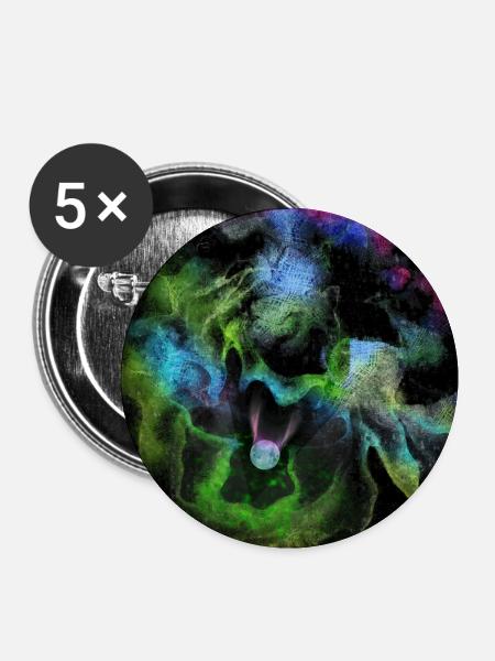 Kosmische Rauchnebelkugel - Buttons groß 56 mm (5er Pack) - Weiß