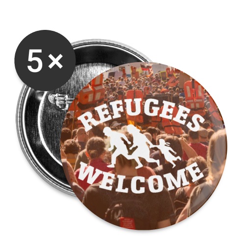 Refugees Welcome - Seebrücke Demo - Buttons groß 56 mm (5er Pack)