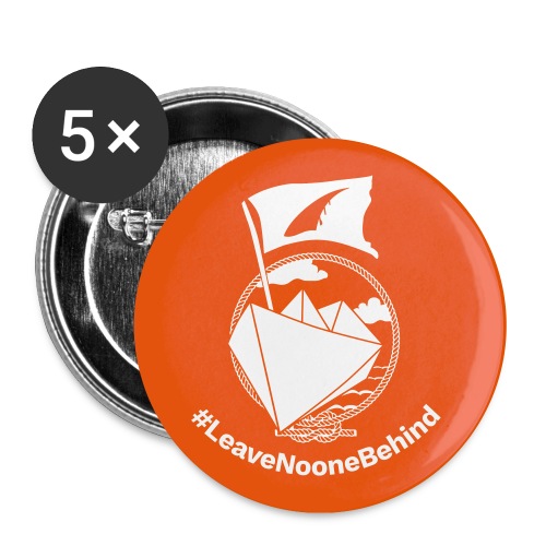#LeaveNooneBehind Orange - Buttons groß 56 mm (5er Pack)