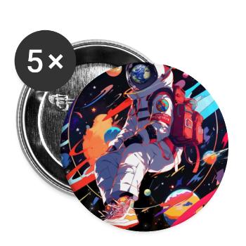 Astronaut and space - Buttons large 2.2''/56 mm (5-pack) - white - Front