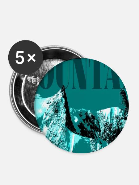 Abstrakter eisiger Berg - Buttons groß 56 mm (5er Pack) - Weiß