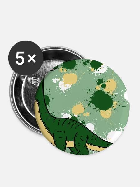 Brachiosaurus Dino - Buttons groß 56 mm (5er Pack) - Weiß