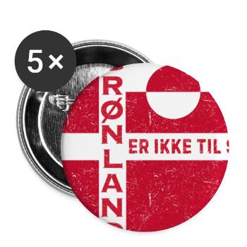Emblème du Groenland Non à vendre - Lot de 5 grands badges (56 mm) - blanc - Devant