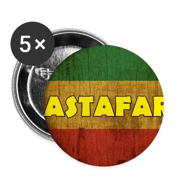 Rastafari - Lot de 5 grands badges (56 mm) - blanc - Devant