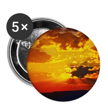 Sonnenuntergangsfeuerstrahlen - Buttons groß 56 mm (5er Pack) - Weiß - Vorne