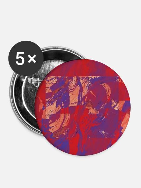 Farbwirbel Feuerfluss - Buttons groß 56 mm (5er Pack) - Weiß
