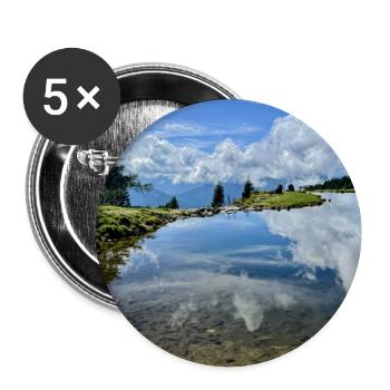 Alpine Lake Mirror Image Panorama - Buttons large 2.2''/56 mm (5-pack) - white - Front