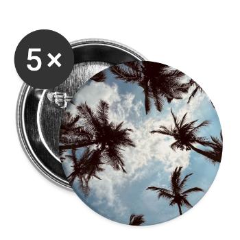 Tropical palm perspective - Buttons large 2.2''/56 mm (5-pack) - white - Front