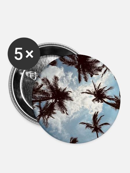 Perspektive der tropischen Palmen - Buttons groß 56 mm (5er Pack) - Weiß
