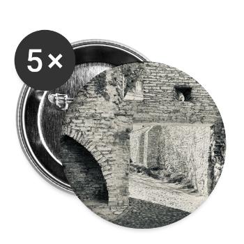 Klosterschatten auf dem Stein - Buttons groß 56 mm (5er Pack) - Weiß - Vorne