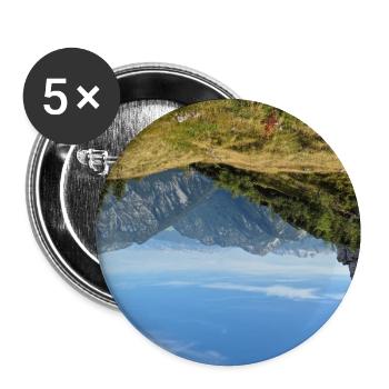 Alpine Panorama - Buttons groß 56 mm (5er Pack) - Weiß - Vorne