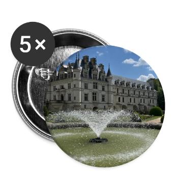 Burg von Chenonceau - Buttons groß 56 mm (5er Pack) - Weiß - Vorne