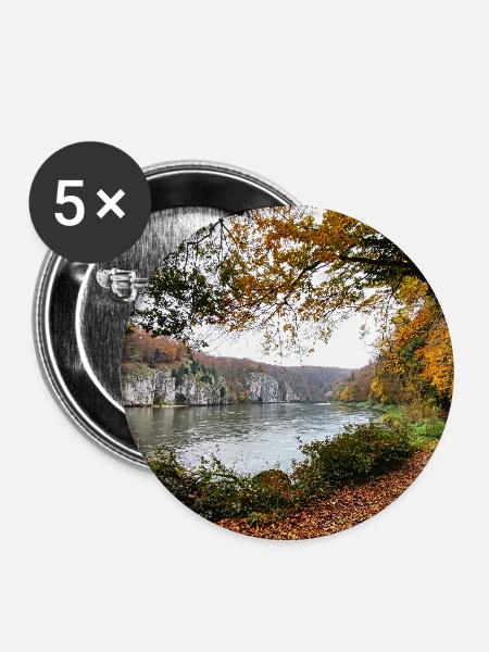Donaudurchbruch - Buttons groß 56 mm (5er Pack) - Weiß