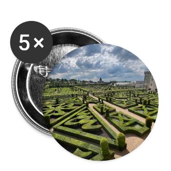 Villandry-Gärten - Buttons groß 56 mm (5er Pack) - Weiß - Vorne
