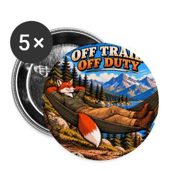 Abseits des Weges, außer Dienst – Hammock Fox - Buttons groß 56 mm (5er Pack) - Weiß - Vorne