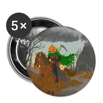 Kürbisköpfiger Reiter - Buttons groß 56 mm (5er Pack) - Weiß - Vorne