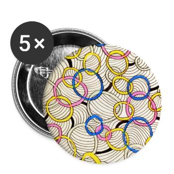 Verschlungener Farbkreis - Buttons groß 56 mm (5er Pack) - Weiß - Vorne