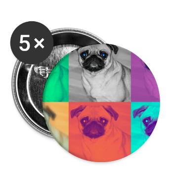 Pop Art Dog Design - Buttons large 2.2''/56 mm (5-pack) - white - Front