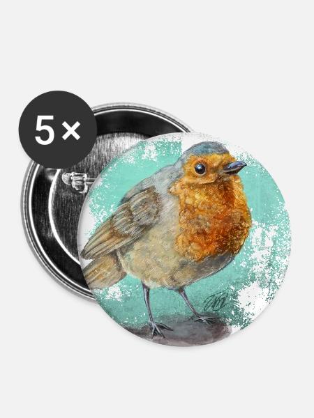 Robin - Buttons groß 56 mm (5er Pack) - Weiß