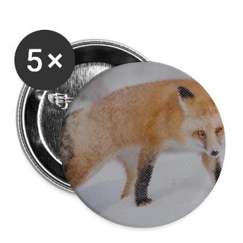 Snow Fox Pixel Art - Buttons large 2.2''/56 mm (5-pack) - white - Front