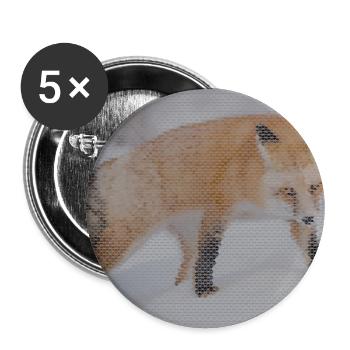 geometric fox - Buttons large 2.2''/56 mm (5-pack) - white - Front