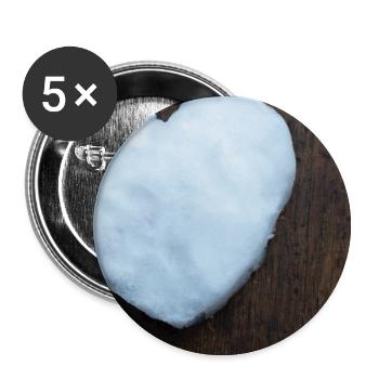 Herz aus Schnee - Buttons groß 56 mm (5er Pack) - Weiß - Vorne