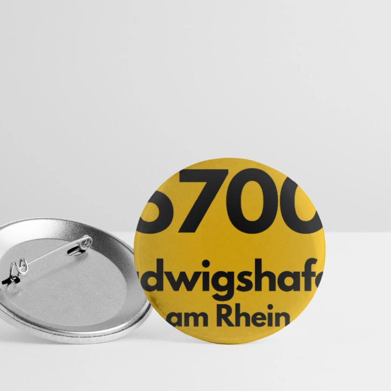 OLD POSTCODE POSTCODE RETRO 6700 LUDWIGSHAFEN Buttons large 2.2''/56 mm (5-pack)