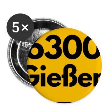 OLD POSTCODE ZIP CODE RETRO 6300 GIESSEN - Buttons large 2.2''/56 mm (5-pack) - white - Front