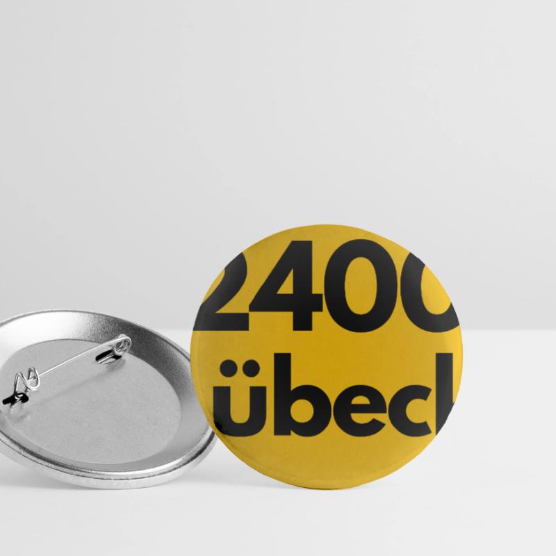 OLD POSTCODE POSTCODE RETRO 2400 LÜBECK HANSEPERLE Buttons large 2.2''/56 mm (5-pack)