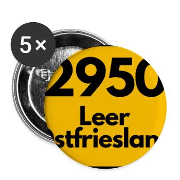 ANCIEN CODE POSTAL RÉTRO 2950 LEER EAST FRISIA - Lot de 5 grands badges (56 mm) - blanc - Devant