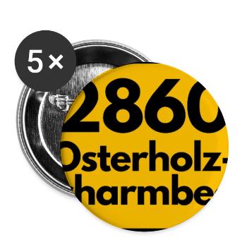 ANCIEN CODE POSTAL 2860 OSTERHOLZ-SCHARMBECK - Lot de 5 grands badges (56 mm) - blanc - Devant