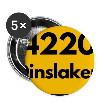 ALTE POSTLEITZAHL PLZ RETRO 4220 DINSLAKEN – NRW - Buttons groß 56 mm (5er Pack) - Weiß - Vorne