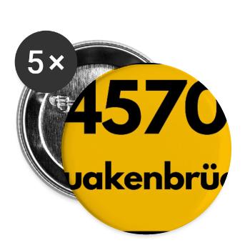 ALTE POSTLEITZAHL PLZ RETRO 4570 QUAKENBRÜCK  - Buttons groß 56 mm (5er Pack) - Weiß - Vorne