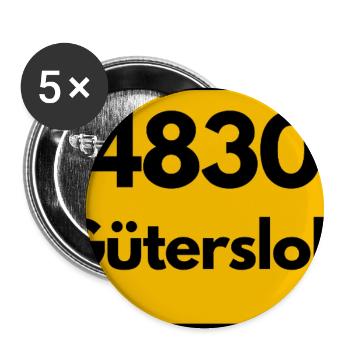ALTE POSTLEITZAHL PLZ RETRO 4830 GÜTZERSLOH - Buttons groß 56 mm (5er Pack) - Weiß - Vorne