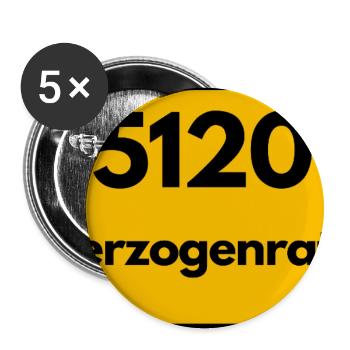 ALTE POSTLEITZAHL PLZ RETRO 5120 HERZOGENRATH - Buttons groß 56 mm (5er Pack) - Weiß - Vorne