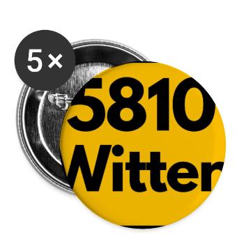 ALTE POSTLEITZAHL PLZ RETRO 5810 WITTEN - Buttons groß 56 mm (5er Pack) - Weiß - Vorne