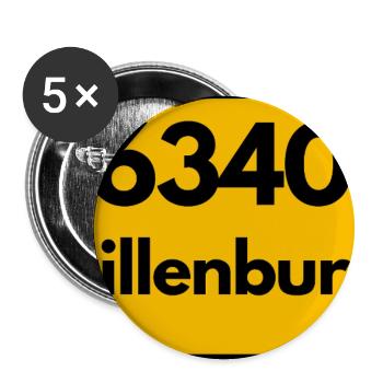 OLD POSTCODE POSTCODE RETRO 6340 DILLENBURG HEIMAT - Buttons large 2.2''/56 mm (5-pack) - white - Front