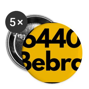 ALTE POSTLEITZAHL PLZ RETRO 6440 BEBRA HEIMATSTOLZ - Buttons groß 56 mm (5er Pack) - Weiß - Vorne