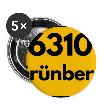 ALTE POSTLEITZAHL PLZ RETRO 6310 GRÜBERG HEIMAT - Buttons groß 56 mm (5er Pack) - Weiß - Vorne