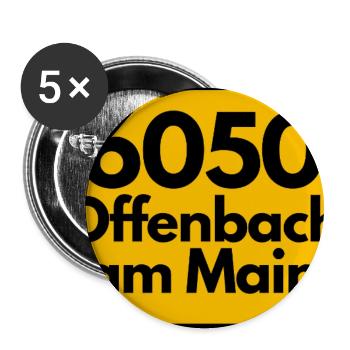 ALTE POSTLEITZAHL PLZ 6050 OFFENBACH AM MAIN HEIMA - Buttons groß 56 mm (5er Pack) - Weiß - Vorne