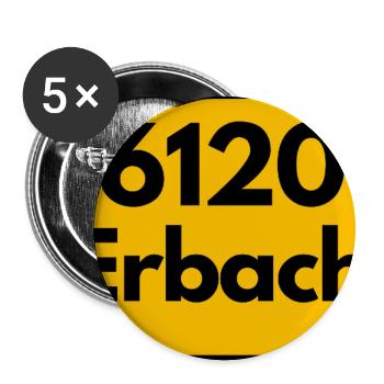 ALTE POSTLEITZAHL PLZ RETRO 6120 ERBACH HEIMAT - Buttons groß 56 mm (5er Pack) - Weiß - Vorne