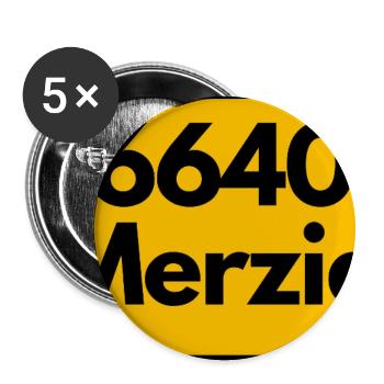 ALTE POSTLEITZAHL PLZ RETRO 6640 MERZIG HEIMAT - Buttons groß 56 mm (5er Pack) - Weiß - Vorne