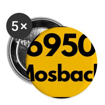 ALTE POSTLEITZAHL PLZ RETRO 6950 MOSBACH HEIMAT BW - Buttons groß 56 mm (5er Pack) - Weiß - Vorne