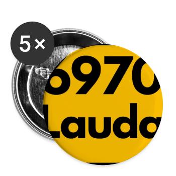 OLD POSTCODE ZIP CODE RETRO 6970 LAUDA HEIMATSTOLZ - Buttons large 2.2''/56 mm (5-pack) - white - Front