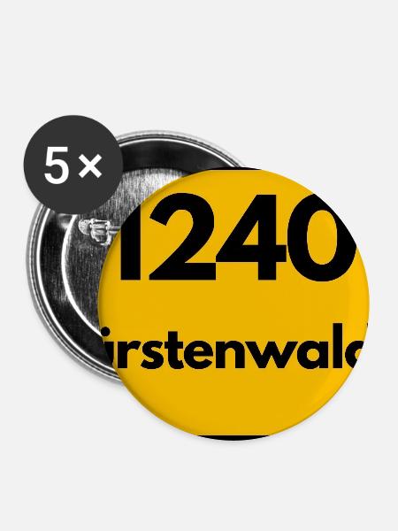 ALTE POSTLEITZAHL PLZ RETRO 1240 FÜRSTENWALDE - Buttons groß 56 mm (5er Pack) - Weiß
