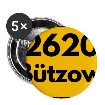 ALTE POSTLEITZAHL PLZ RETRO 2620 BÜTZOW HEIMAT - Buttons groß 56 mm (5er Pack) - Weiß - Vorne