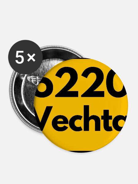 Alte Postleitzahl 6220 Vechta | DDR - Buttons groß 56 mm (5er Pack) - Weiß